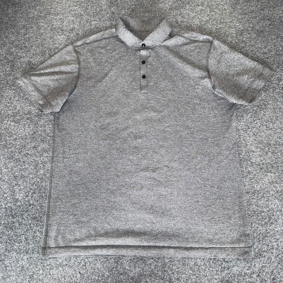 Lululemon Polo Shirt Mens XL Heathered Gray Athletic Golf Short Sleeve Top - Picture 1 of 7